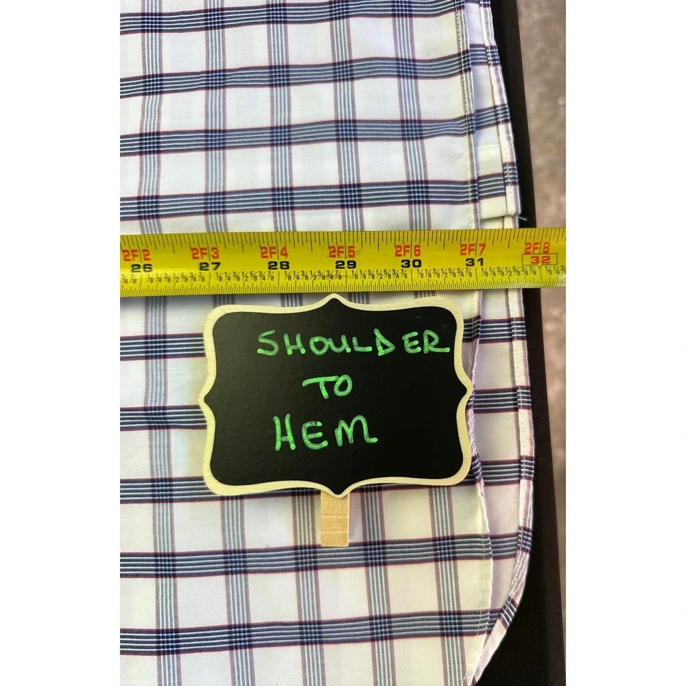 Banana Republic Mens Large Slim Fit Plaid Long Sleeve Button Up Shirt Non-Iron